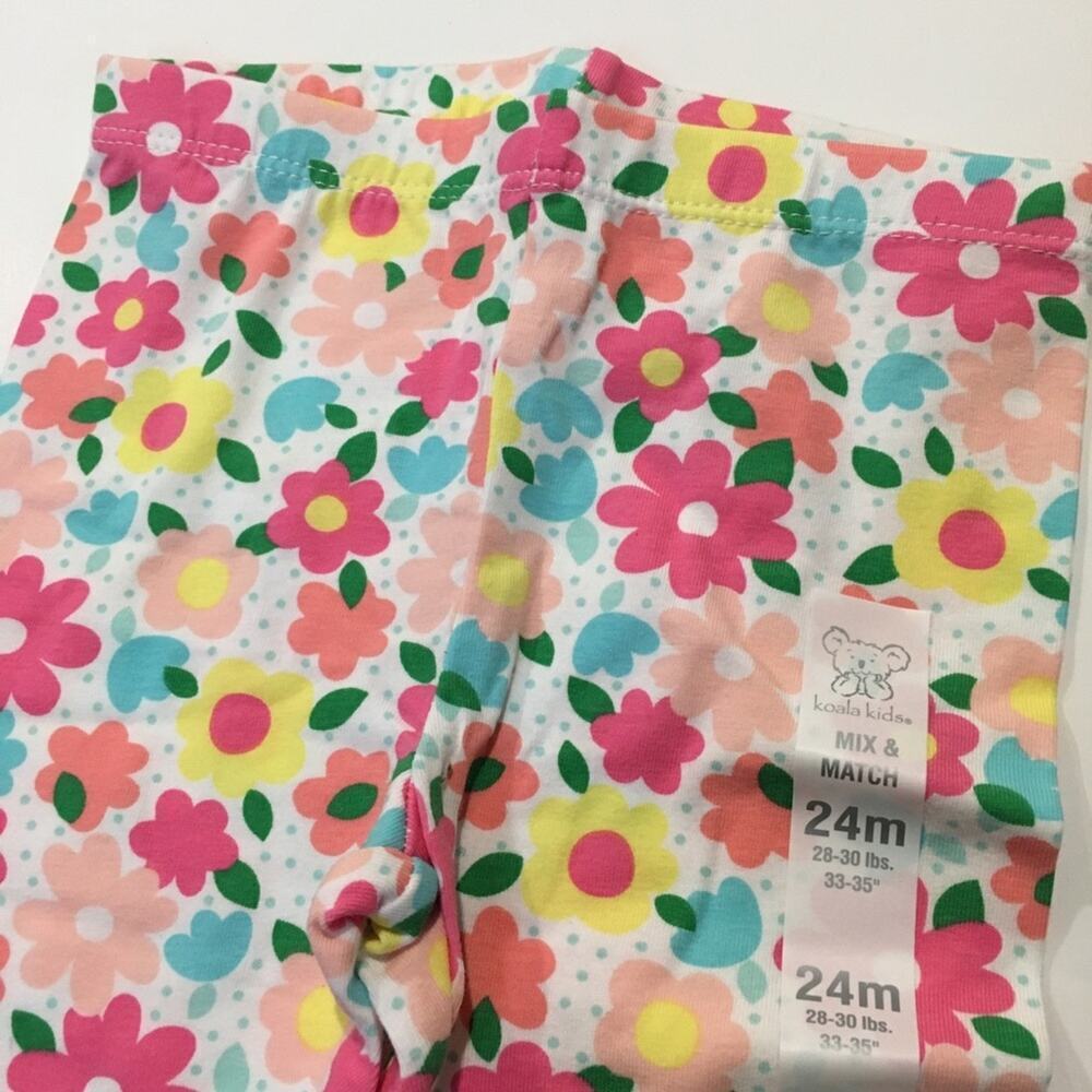 NEW Girl's leggings Sz 24 m Baby Girl Floral leggings - Picture 2 of 6